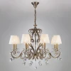 Подвесная люстра с хрусталем и абажурами Eurosvet 1448/8 античная бронза