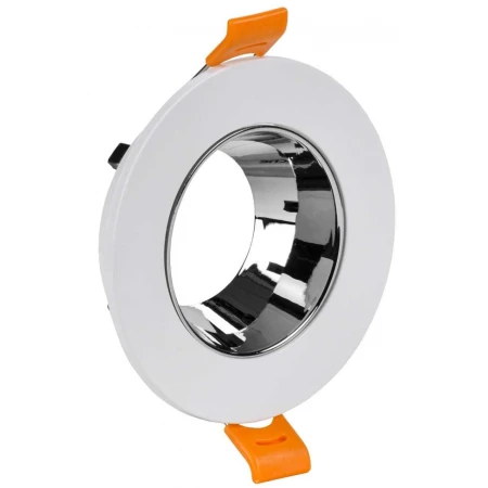 LIGHTING Светильник 4106 встраиваемый поворотный под лампу GU10 белый/хром пластик IEK LT-UVB0-4106-GU10-1-K23