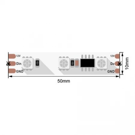 Светодиодная лента SWG 14,4W/m  60Led/m 5050SMD RGB 5M SWG560-12-14.4-RGB-SPI-М 009708