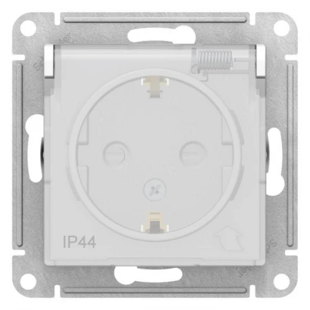 Розетка 2К+З Systeme Electric AtlasDesign 16A 250V со шторками и крышкой белая ATN440146