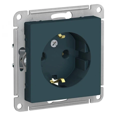 Розетка 2К+З Systeme Electric AtlasDesign 16A 250V изумруд ATN000843