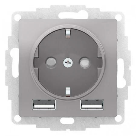 Розетка 2К+3/2хUSB Systeme Electric AtlasDesign 16A 250V Type A+A алюминий ATN000330
