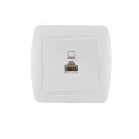Розетка компьютерная Lezard Demet белая 711-0200-139