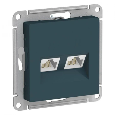 Розетка компьютерная двойная RJ45 Systeme Electric AtlasDesign 5e кат UTP изумруд ATN000885