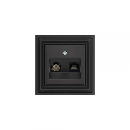 Розетка RJ45/TV Liregus Epsilon черный матовый 29-234