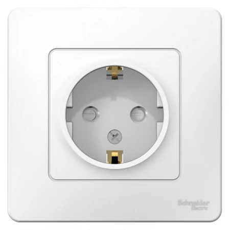 Розетка 2К+З Systeme Electric Blanca 16A 250V со шторками белая BLNRS001111