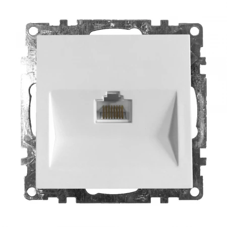 Розетка компьютерная RJ-45 Stekker Катрин белый GLS00-7107-01 39305