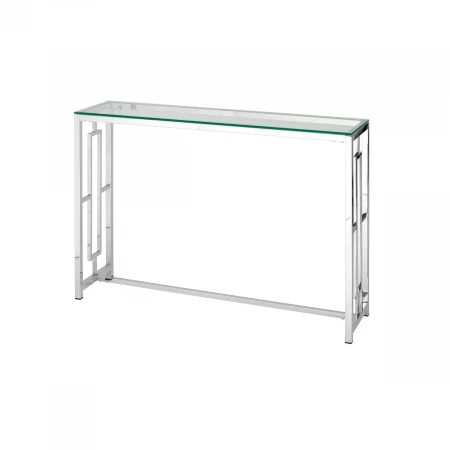 Консоль Stool Group БРУКЛИН 115х30 прозрачное стекло сталь серебро ECST-013 (115x30)