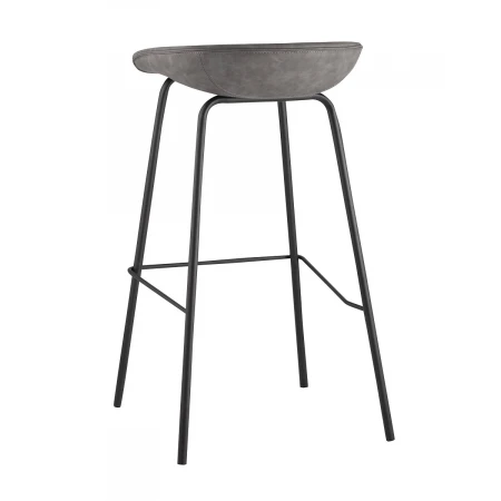 Барный стул Stool Group Турин серая экокожа черные ножки 8319TB GREY