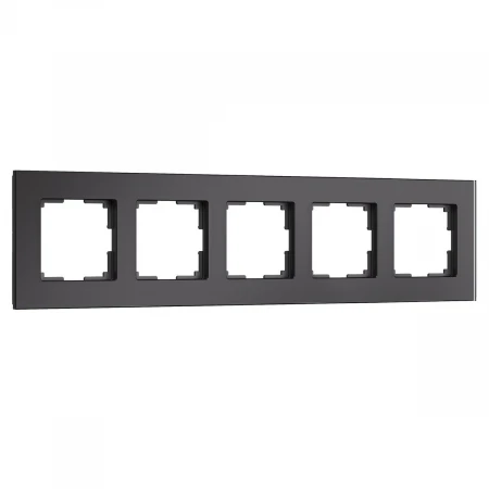 Рамка Werkel Senso на 5 постов черный стекло soft-touch W0053108 4690389214288