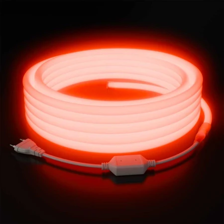 Комплект светодиодного НЕОНа Apeyron 220В, 6Вт/м, красный, smd 2835, 144д/м, круглый, d=14мм, 10м, IP65 (сетевой шнур, заглушка, крепеж - 10шт) 10-116