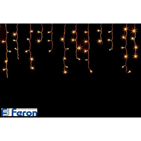 Гирлянда светодиодная "бахрома", тёплый белый свет, cl14